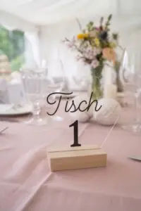 Tischnummer "Glasklar"